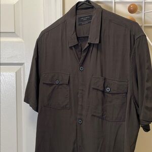 All Saints - Classic Short Sleeve Button Down - Brown - M